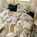 Cartoon dog and cupcake cream cotton fitted sheet set bedroom bedding