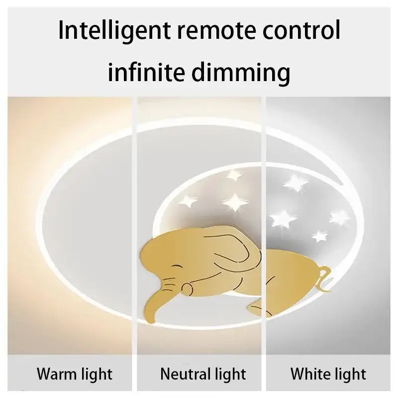 Cartoon elephant rabbit ceiling light for kid's room