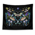 Celestial botanical tapestry wall hanging black bedroom decor