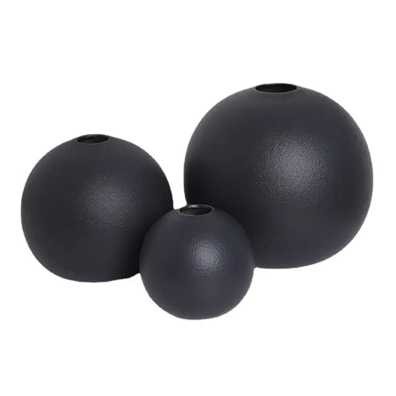 Ceramic Round Vase Black White