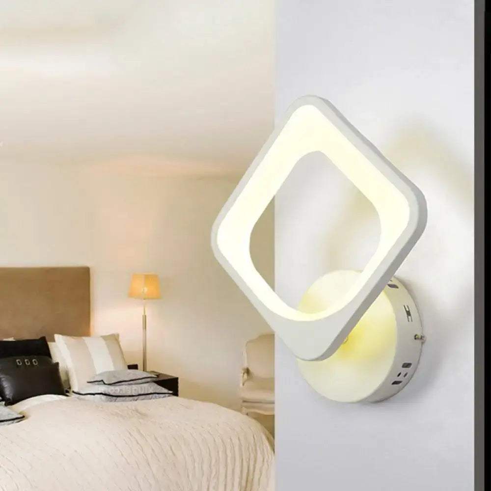 Cheerful white smiling sun led wall sconce bedroom light
