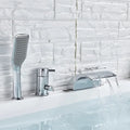 Chrome brass bathroom faucet waterfall bathtub tap with showerhead
