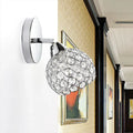 Chrome dome crystal wall sconce with spherical crystal globe design in chrome finish for living room lighting