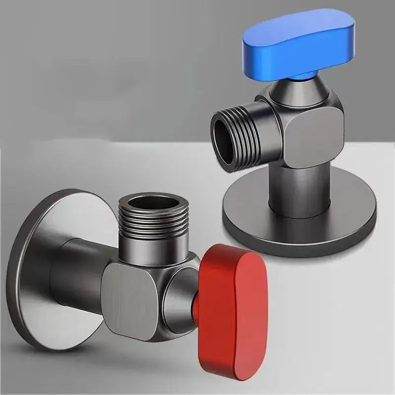Chrome gray brass angle valve bathroom water control tap