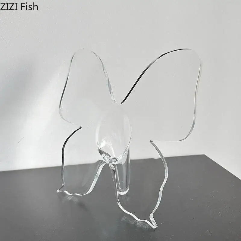 Clear acrylic butterfly vase – bedroom flower arrangement pot