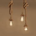 Lampe suspendue en corde de chanvre pour café-bar