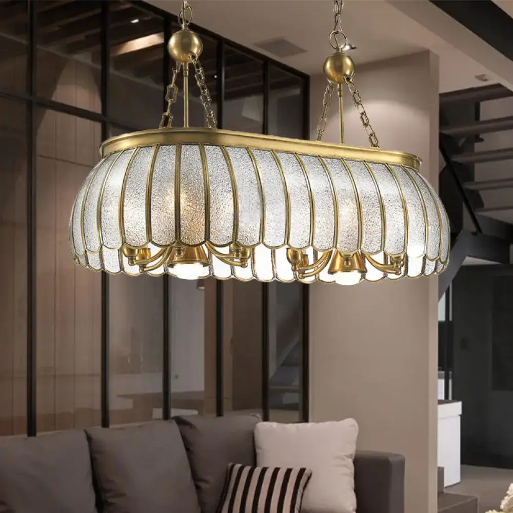 Colonial style gold bubble glass pendant ceiling light for kitchen