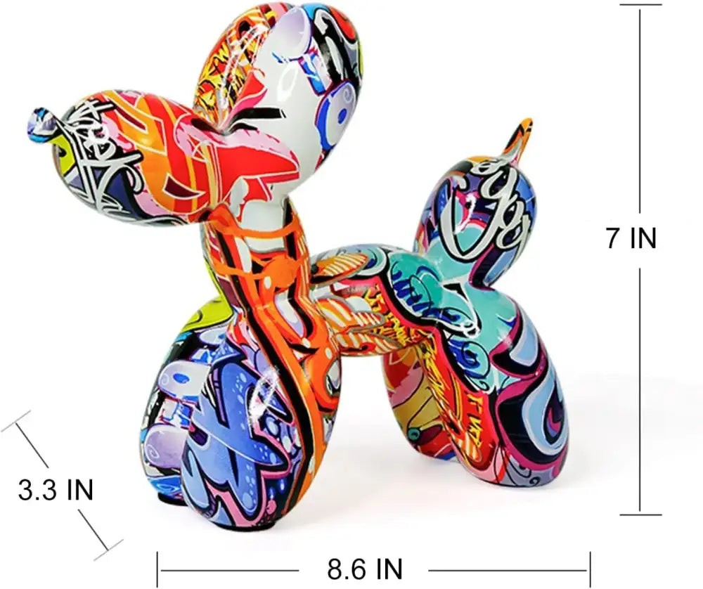 Colorful balloon dog statue – living room glossy art decor