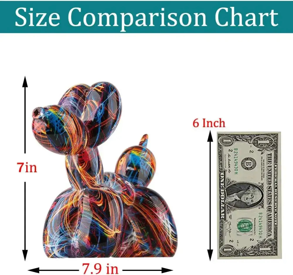Colorful balloon dog statue – living room glossy art decor