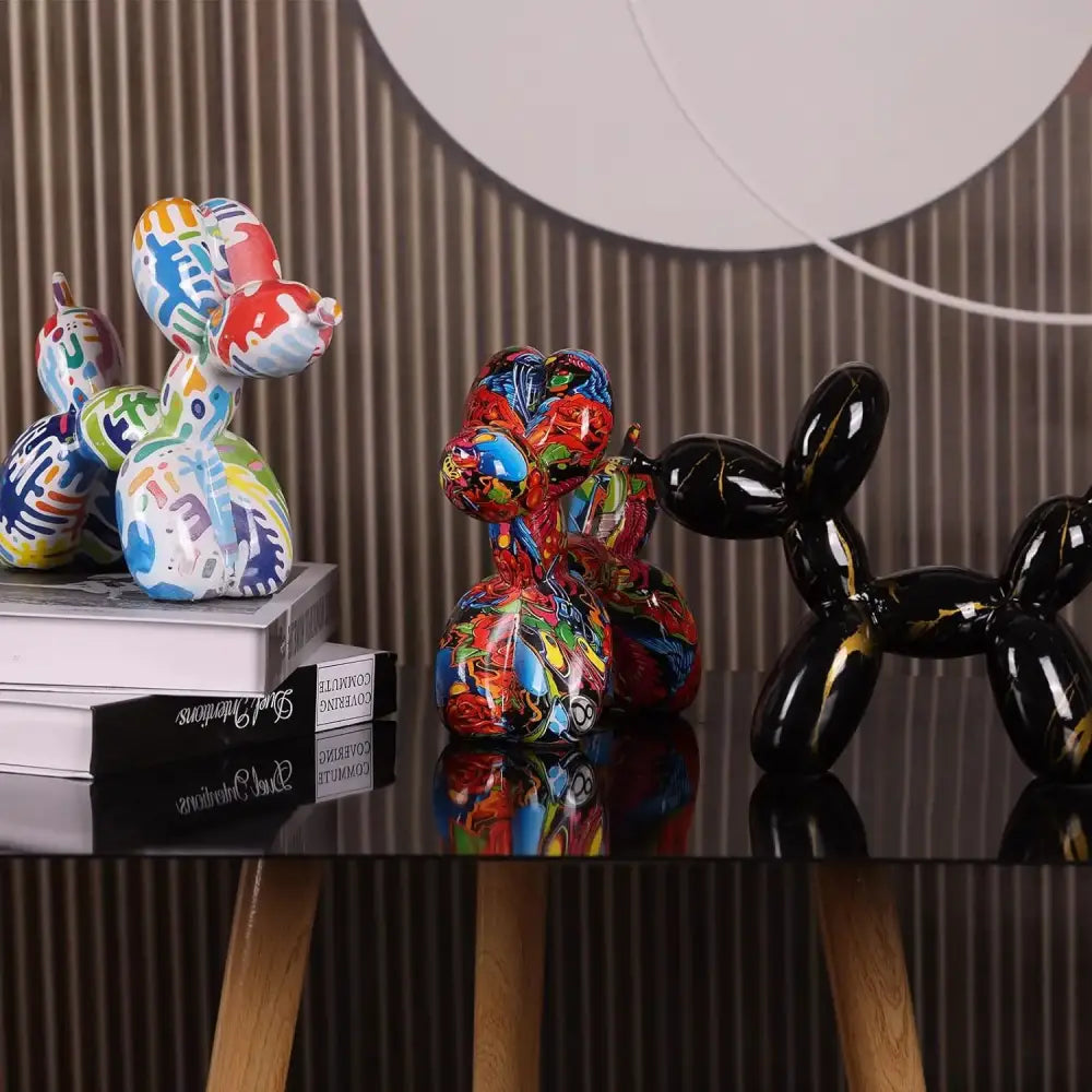 Colorful balloon dog statue – living room glossy art decor