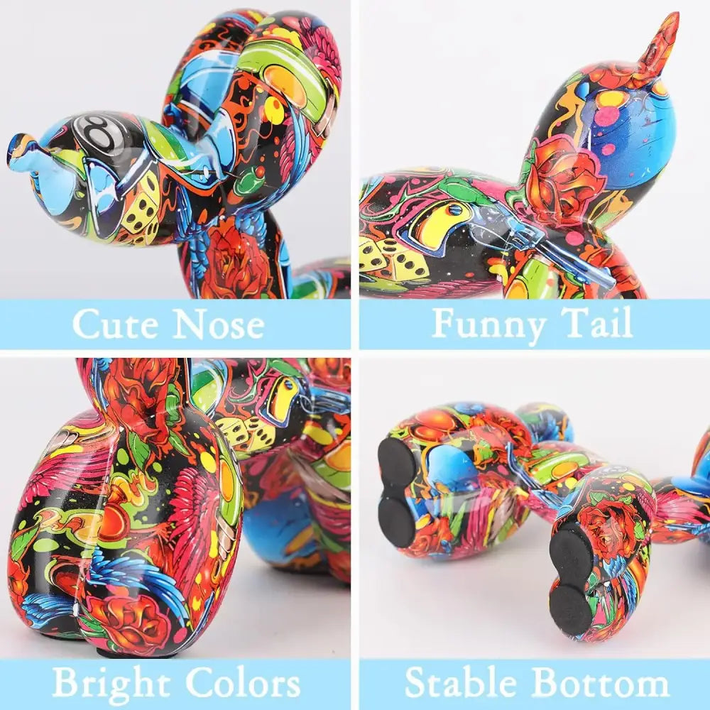 Colorful balloon dog statue – living room glossy art decor