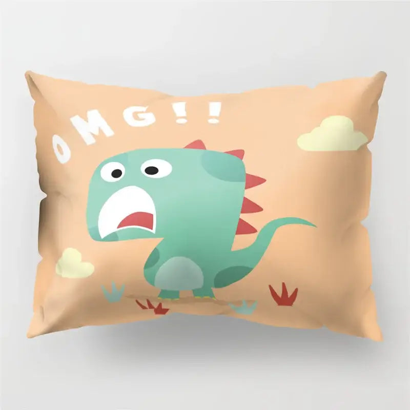 Colorful cartoon dinosaur pillowcase kids bedroom decor