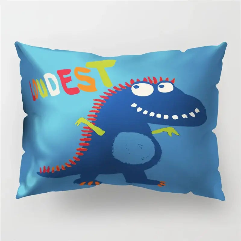 Colorful cartoon dinosaur pillowcase kids bedroom decor
