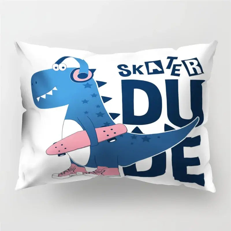 Colorful cartoon dinosaur pillowcase kids bedroom decor