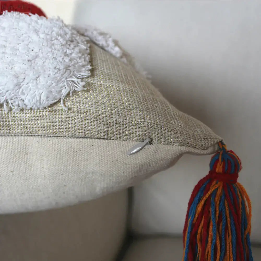Colorful geometric boho tassel macrame pillow covers living room decor