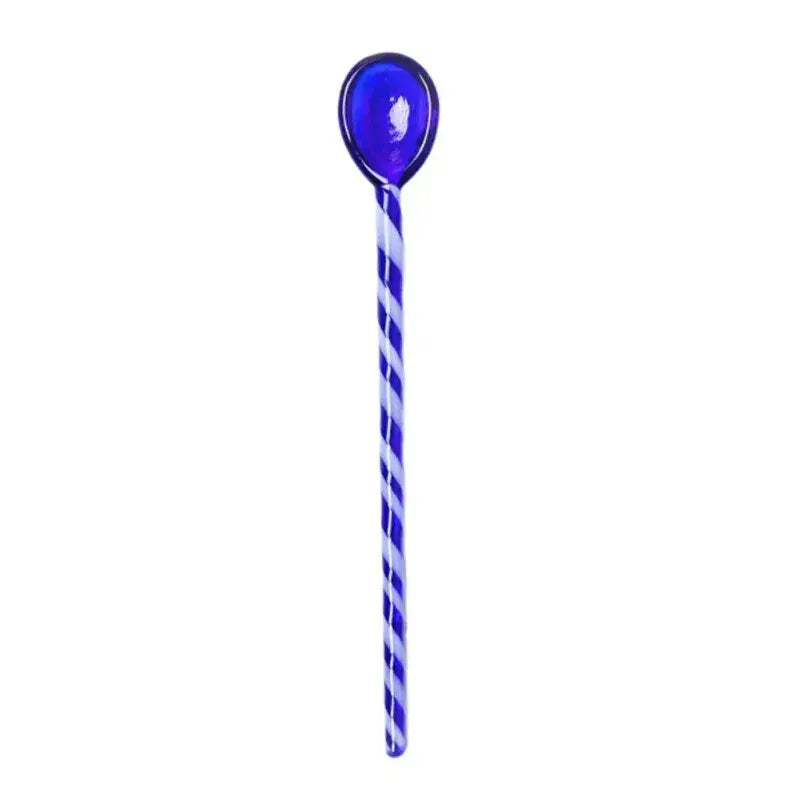 Colorful glass stirring spoon set for kitchen and dining room