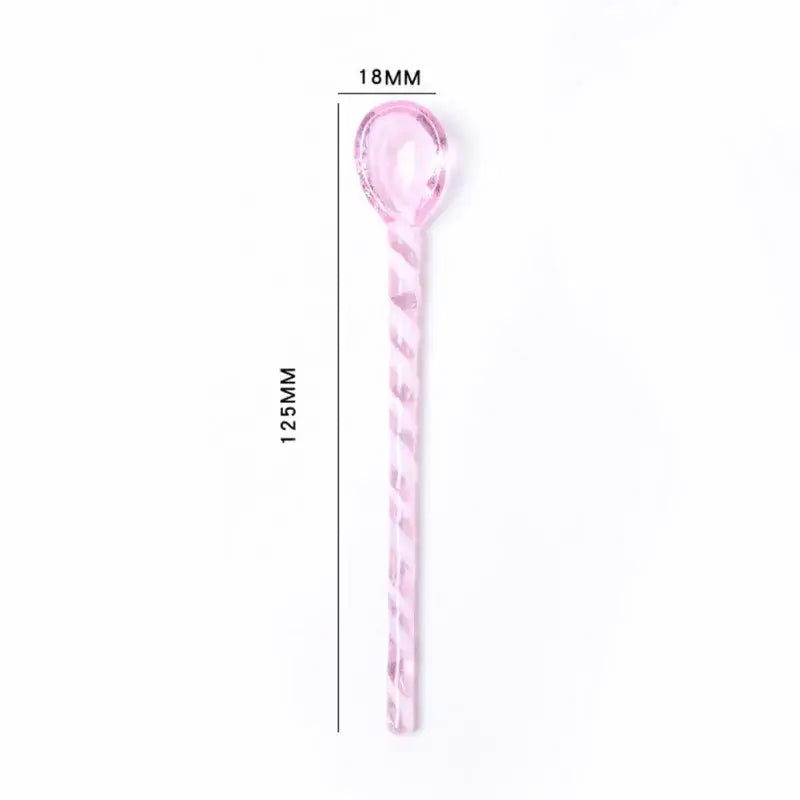 Colorful glass stirring spoon set for kitchen and dining room