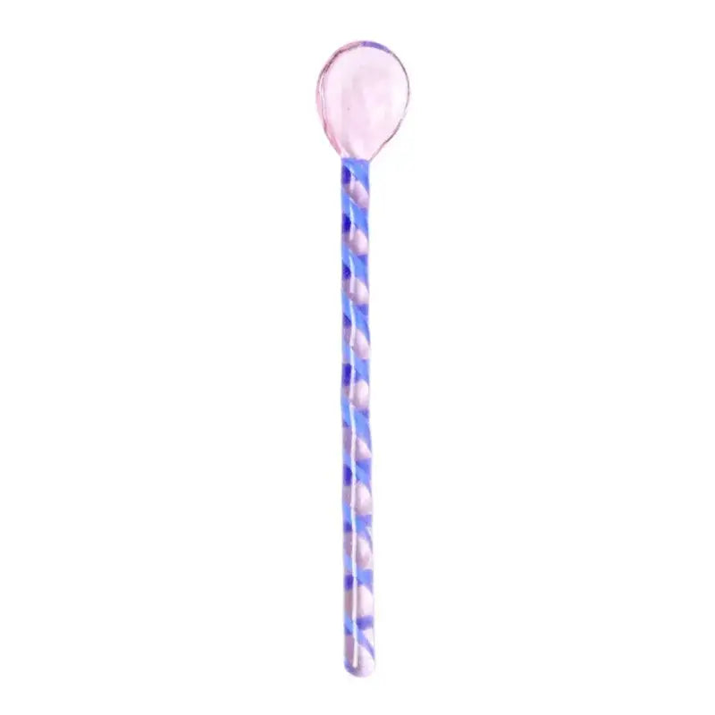 Colorful glass stirring spoon set for kitchen and dining room