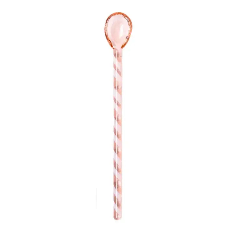 Colorful glass stirring spoon set for kitchen and dining room