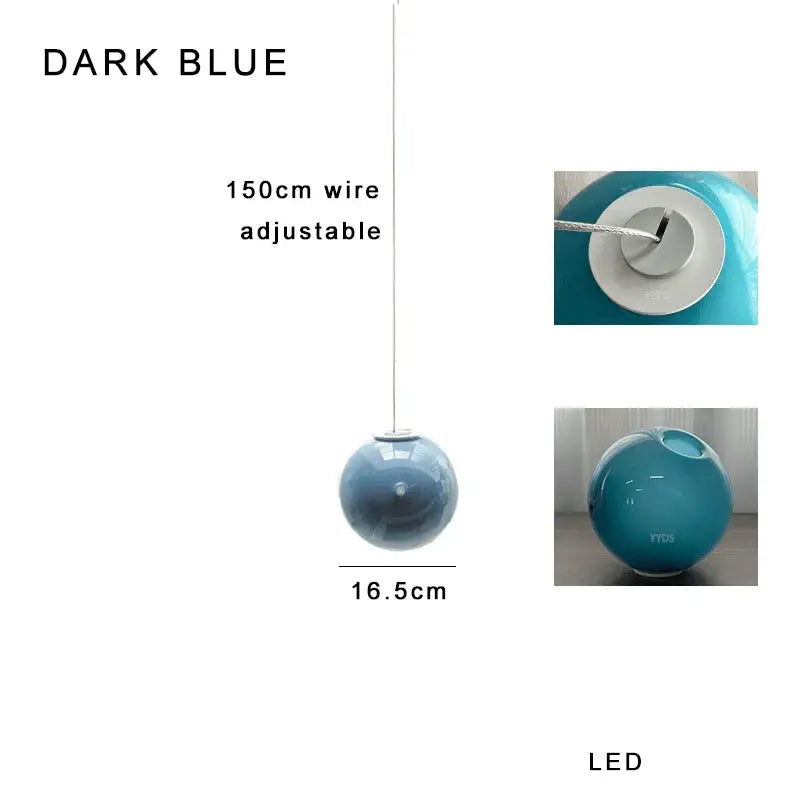 Colorful glaze glass pendant lights nursery bubble glass decor
