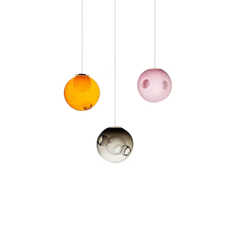 Colorful glaze glass pendant lights nursery bubble glass decor