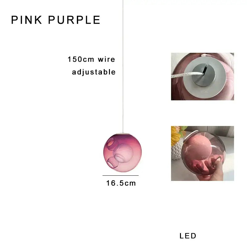 Colorful glaze glass pendant lights nursery bubble glass decor