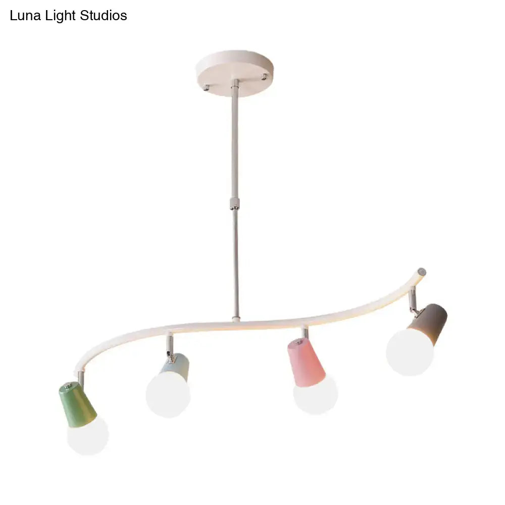 Colorful horn swivel iron wave island light kitchen pendant