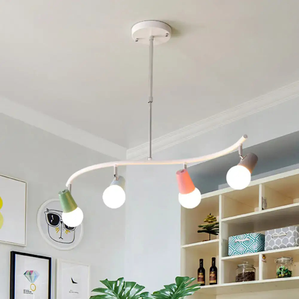 Colorful horn swivel iron wave island light kitchen pendant