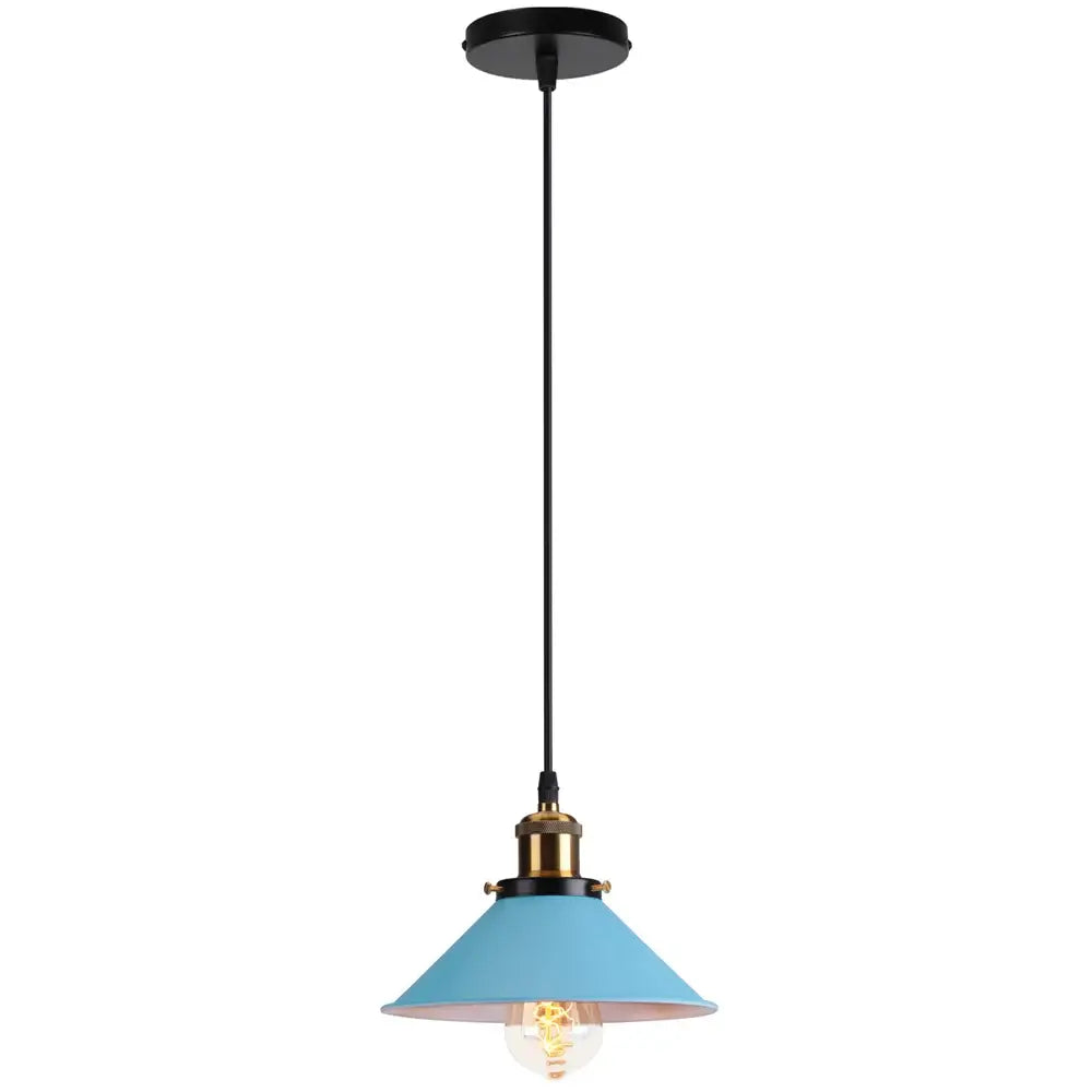 Colorful industrial loft pendant light kitchen cone lamp brass finish