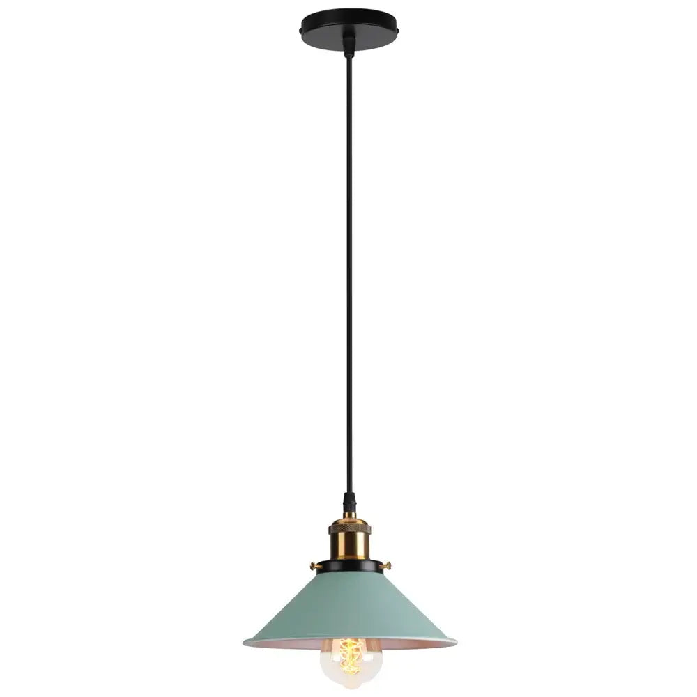 Colorful industrial loft pendant light kitchen cone lamp brass finish