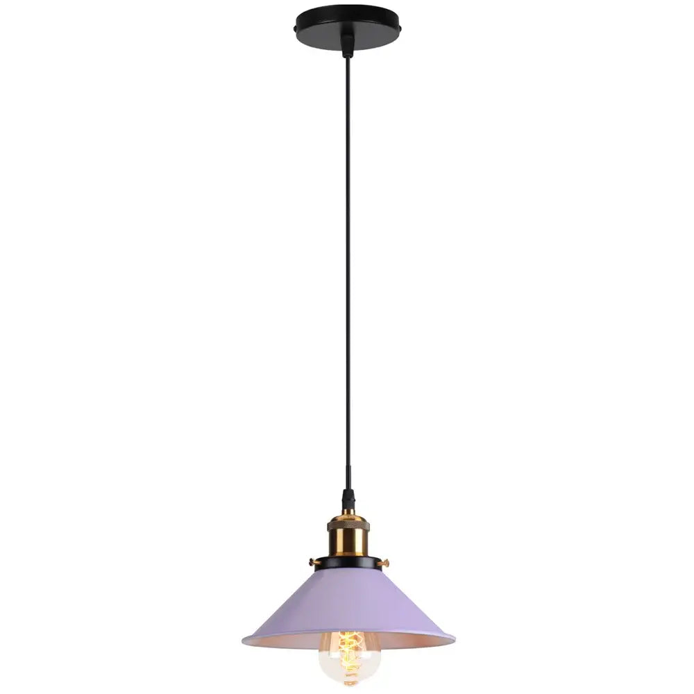 Colorful industrial loft pendant light kitchen cone lamp brass finish