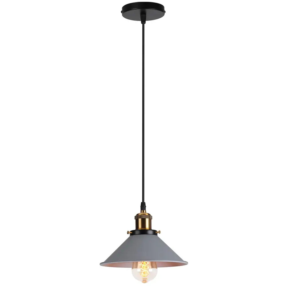 Colorful industrial loft pendant light kitchen cone lamp brass finish