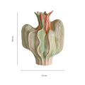 Colorful irregular ceramic petal vase living room decor handicraft