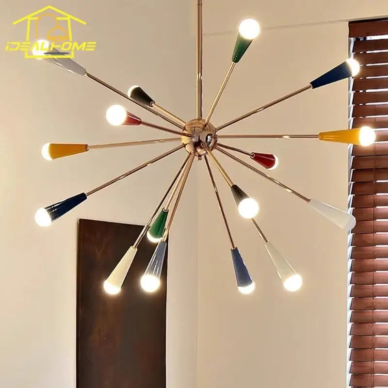 Colorful led molecular chandeliers for living room artful lighting