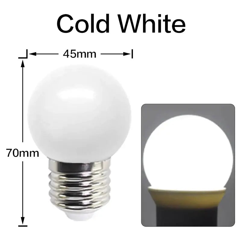 Colorful led string light shatterproof globe bulbs bedroom 10 pack