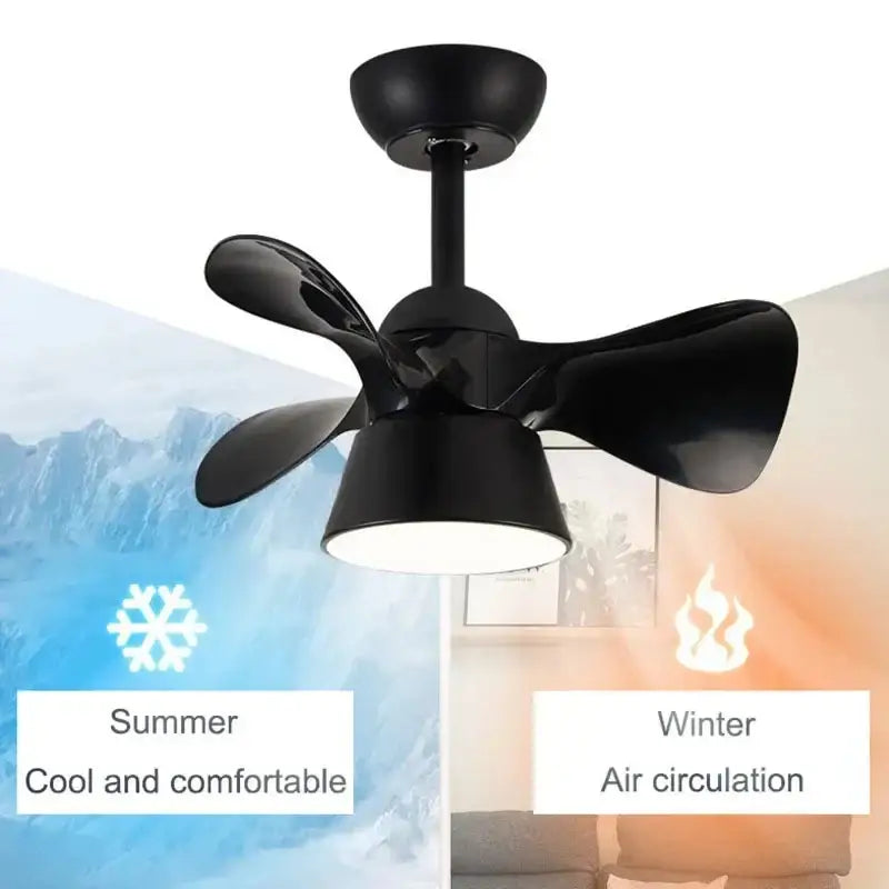 Colorful white ceiling fan light – bedroom smart dimming fan