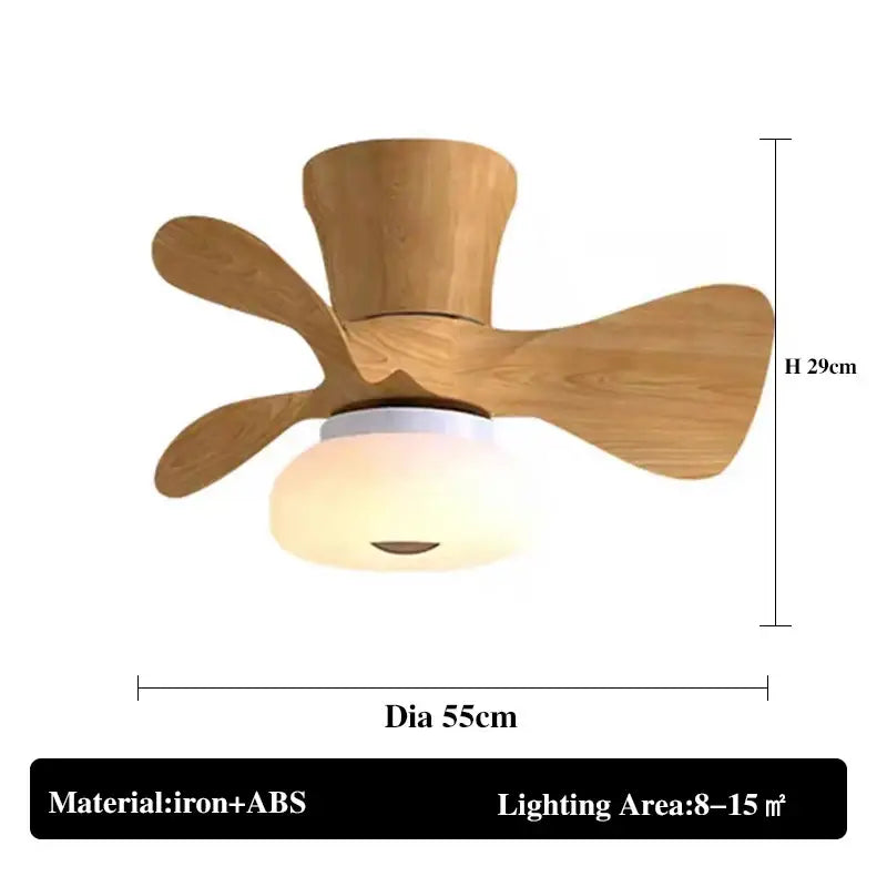 Colorful white ceiling fan light – bedroom smart dimming fan