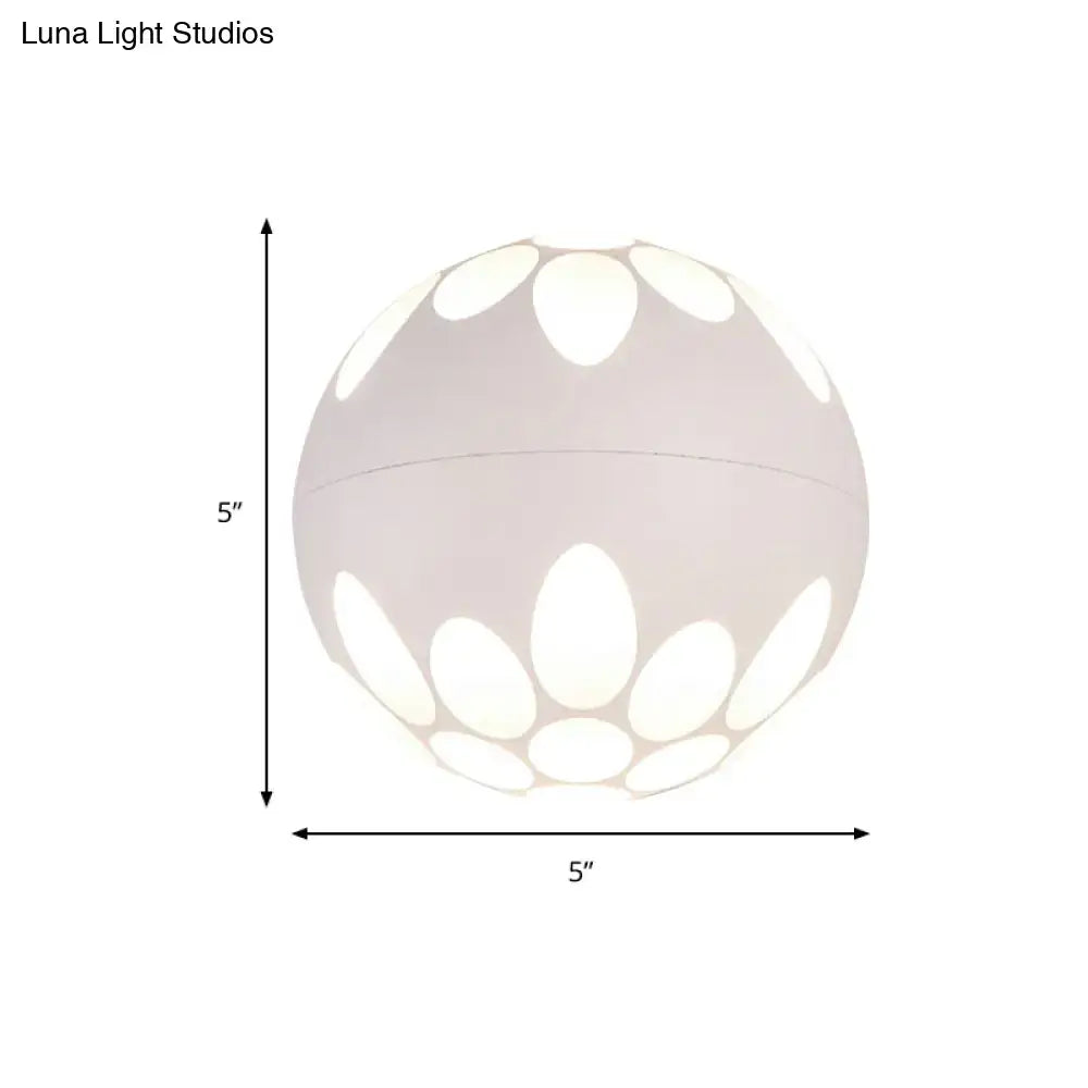 Contemporary black and gold spherical led wall lamp for bedroom