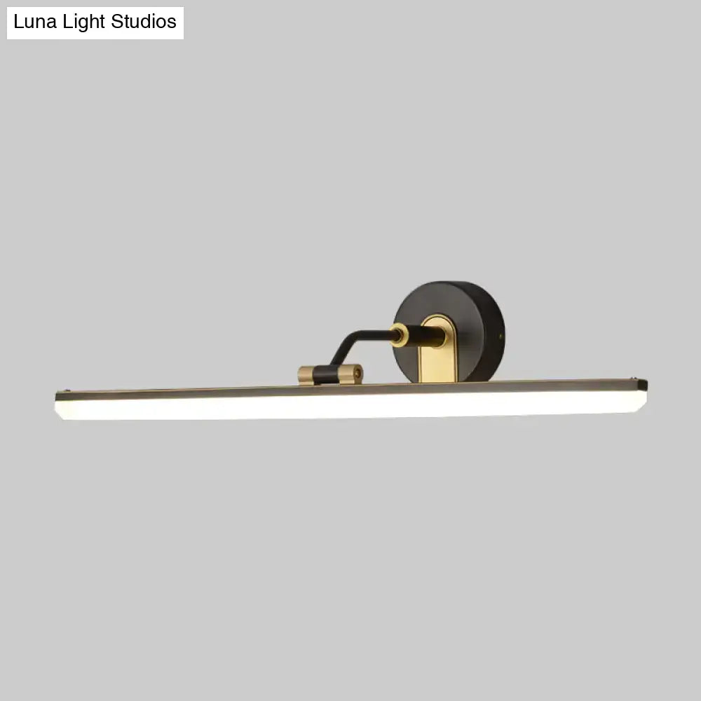 Contemporary black & brass vanity bar light – bathroom wall fixture