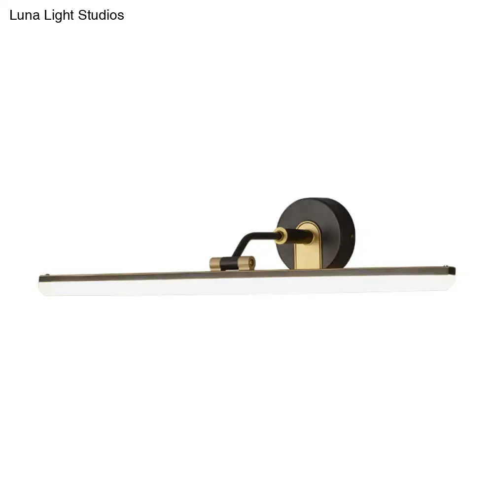 Contemporary black & brass vanity bar light – bathroom wall fixture