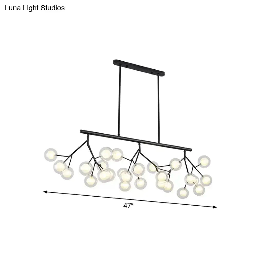 Contemporary black bubbles island lighting for dining room