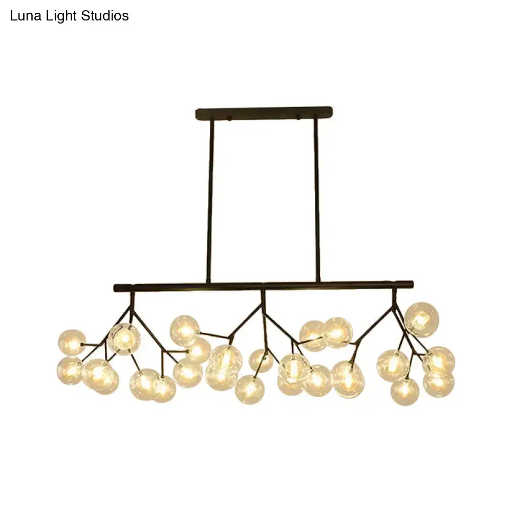 Contemporary black bubbles island lighting for dining room