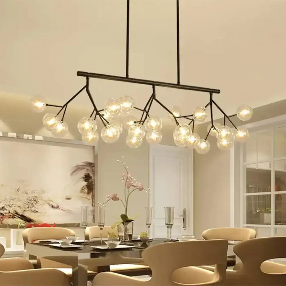 Contemporary black bubbles island lighting for dining room