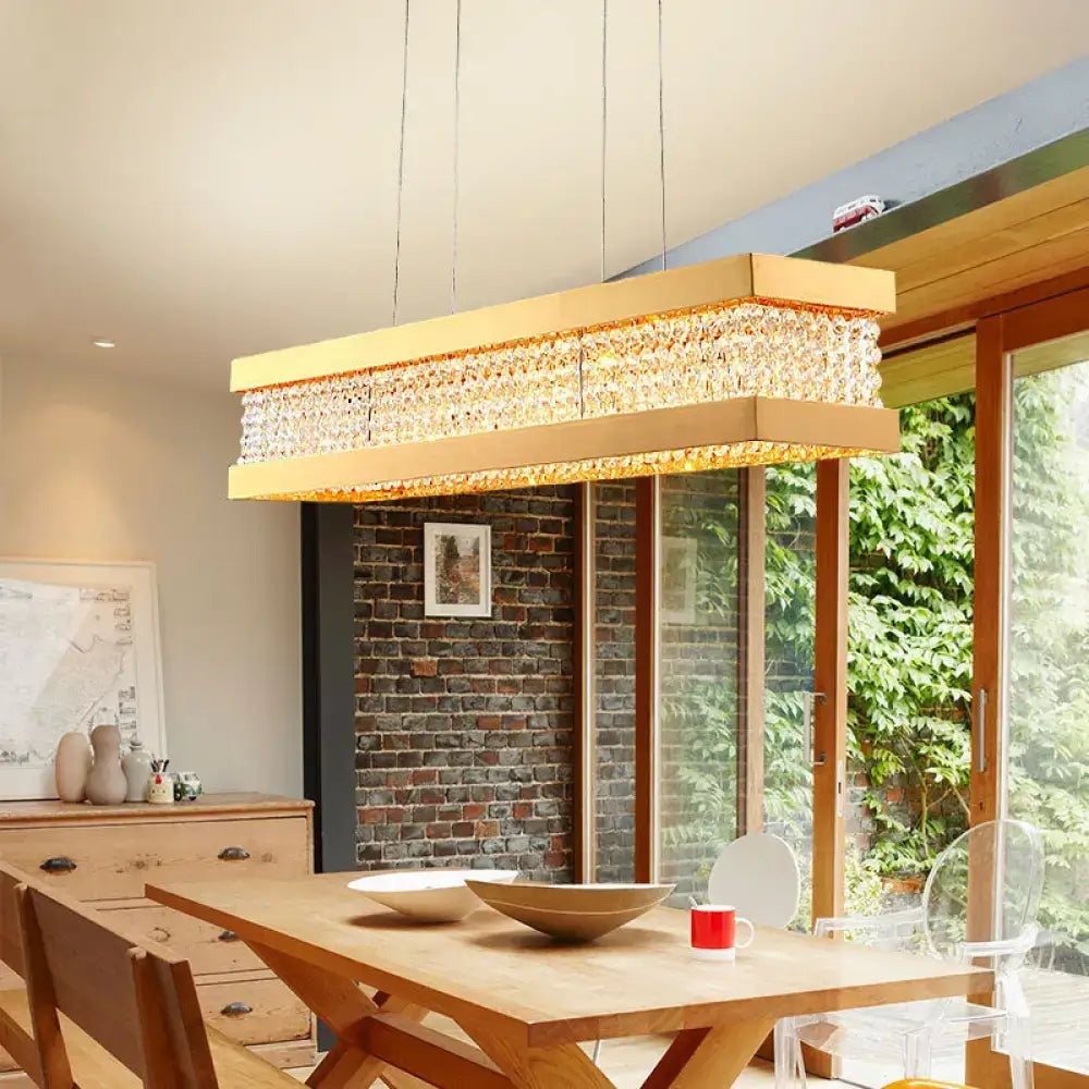 Contemporary black & gold crystal island pendant lighting kitchen