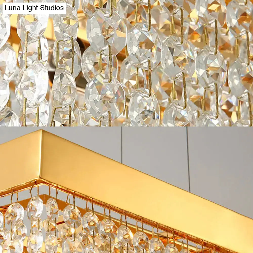 Contemporary black & gold crystal island pendant lighting kitchen