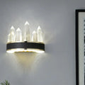 Contemporary black & gold crystal wall mount lighting living room