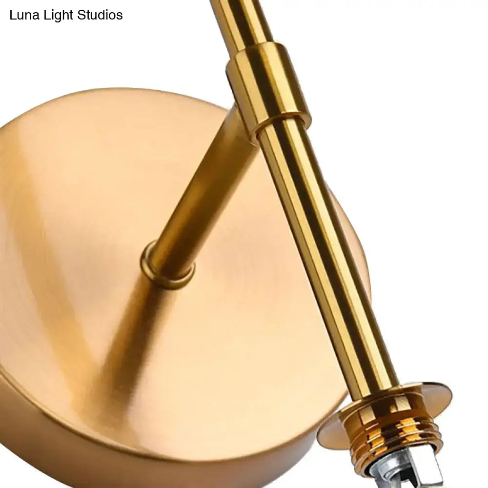 Contemporary black & gold dual ball wall lamp bedroom fixture