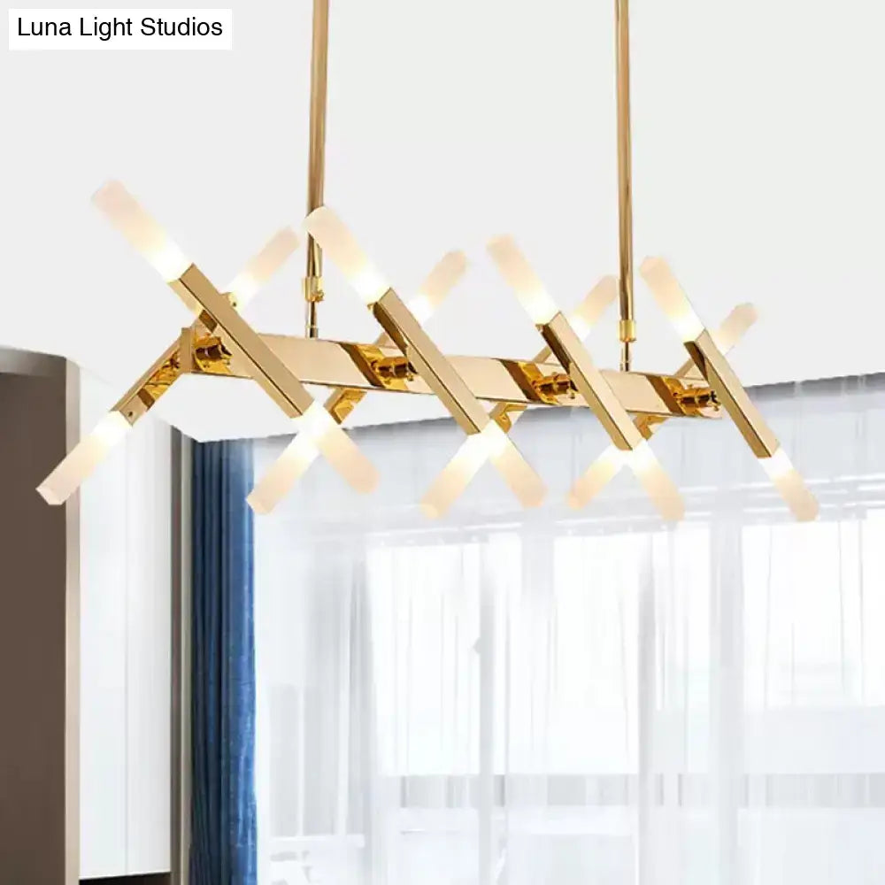 Contemporary black & gold island pendant light – living room chandelier
