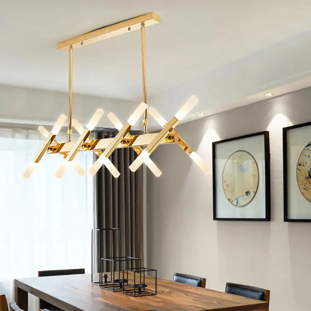 Contemporary black & gold island pendant light – living room chandelier