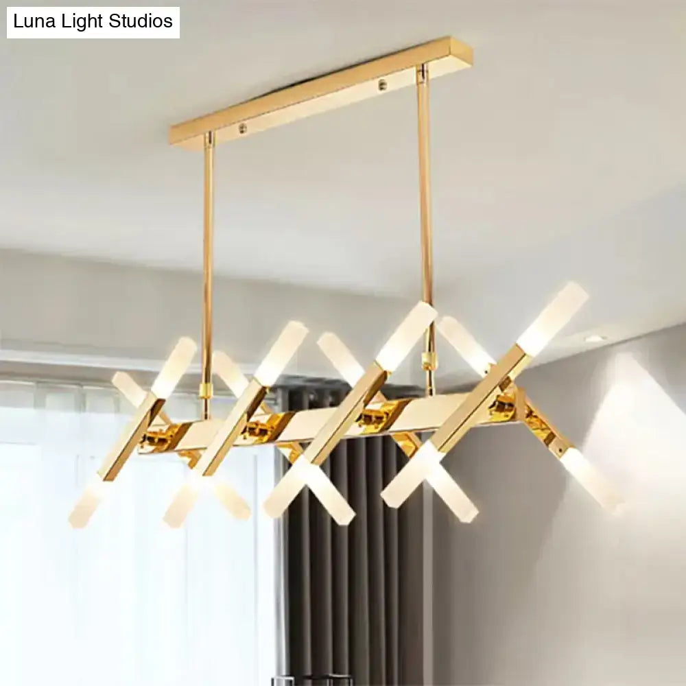 Contemporary black & gold island pendant light – living room chandelier